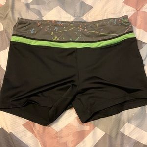 Black and green athletic shorts
